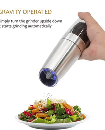 Electric Automatic Salt Pepper Grinder Gravity Spice Mill Battery-Operated Adjustable Coarseness One Hand Operated Kitchen Tool