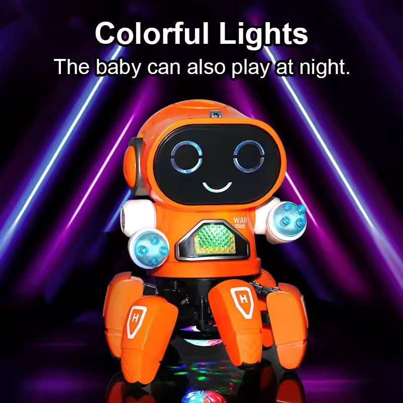 Dance Music 6 Claws Robot Octopus Spider Robots Vehicle Birthday Gift Toys for Children Kids Early Education Baby Toy Boys Girls