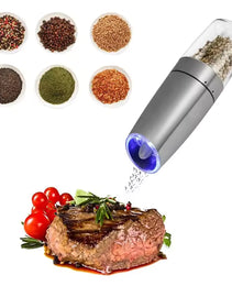 Electric Automatic Salt Pepper Grinder Gravity Spice Mill Battery-Operated Adjustable Coarseness One Hand Operated Kitchen Tool