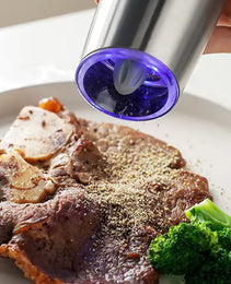 Electric Automatic Salt Pepper Grinder Gravity Spice Mill Battery-Operated Adjustable Coarseness One Hand Operated Kitchen Tool