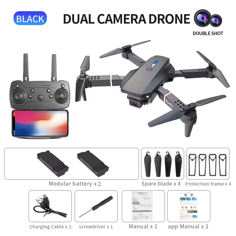Hot E88 PRO professional drone HD camera WiFi FPV height maintain foldable remote control aerial quadcopter toy gift