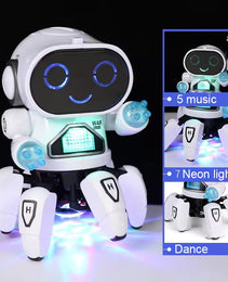 Dance Music 6 Claws Robot Octopus Spider Robots Vehicle Birthday Gift Toys for Children Kids Early Education Baby Toy Boys Girls