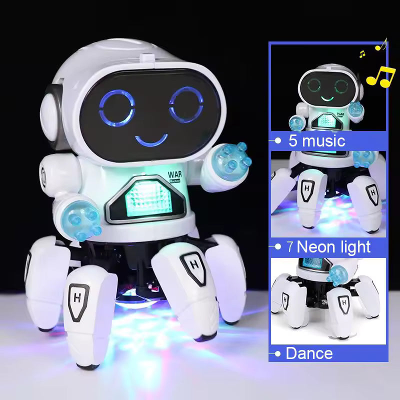 Dance Music 6 Claws Robot Octopus Spider Robots Vehicle Birthday Gift Toys for Children Kids Early Education Baby Toy Boys Girls
